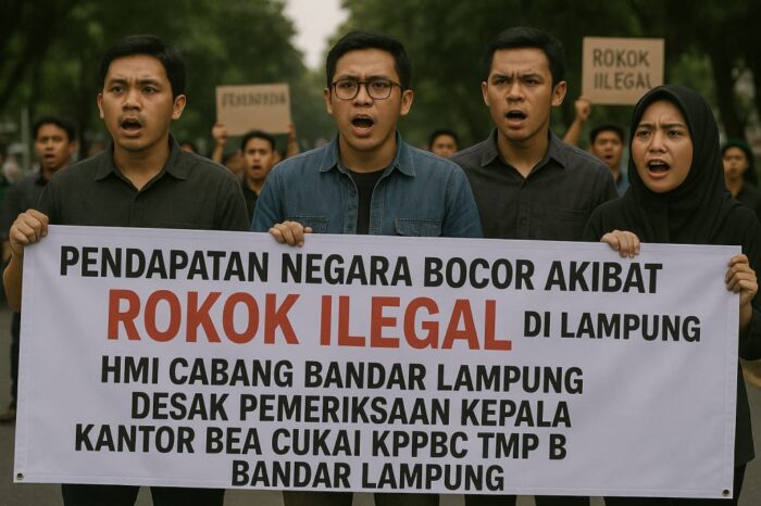 Pendapatan Negara Bocor Akibat Rokok Ilegal di Lampung, HMI Cabang Bandar Lampung Desak Kejagung dan KPK Periksa Kepala kantor Bea Cukai KPPBC TMP B Bandar Lampung